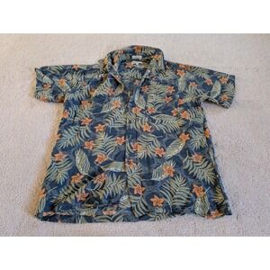 Chereskin Men 100% Silk Hawaiian Tourist Shirt Large Multicolor Floral Short Slv